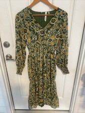 Green Floral Women  s Dress NY Collection Size M
