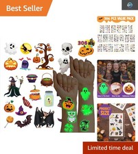 306 pcs Glow-in-the-Dark Halloween Temporary Tattoos for Kids