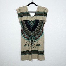 Forever 21 Tan Native American Print A-Line Dress Size Small