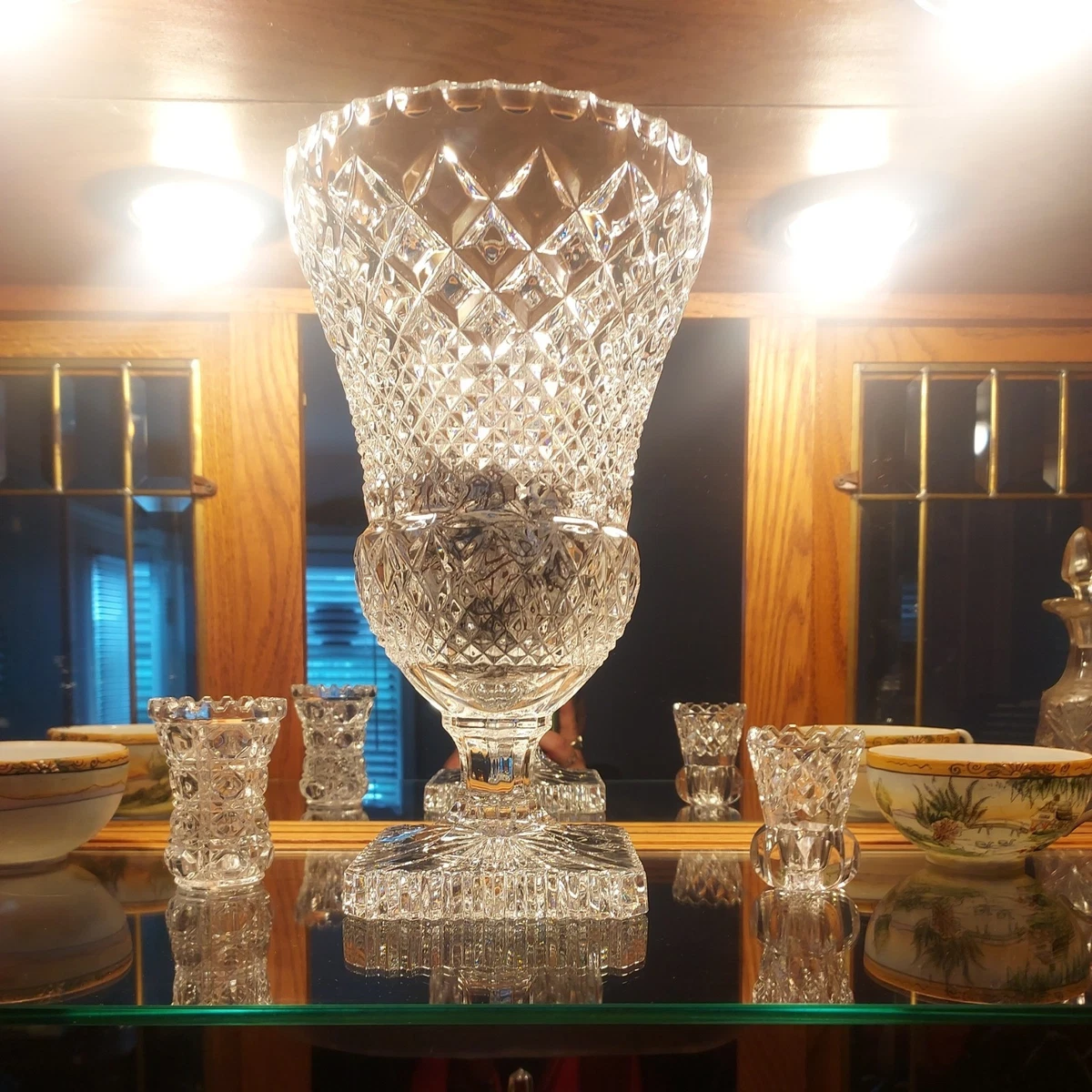 Diamond Cut Crystal Vase In Collectible Vases for sale | eBay