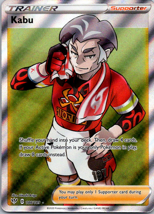 Kabu 186/189 Full Art Trainer Pokemon TCG Darkness Ablaze - NM/M