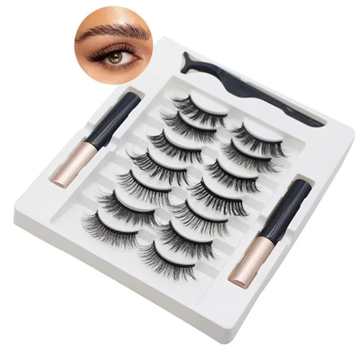 Magnetische Wimpern 7 Stile mit Eyeliner 3D dicke lange wasserfest