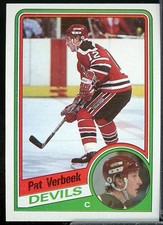 Pat Verbeek Rookie Card 1984-85 Topps #90. rookie card picture