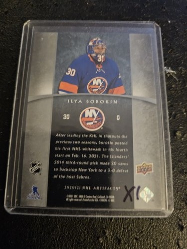 2021 2020-21 Upper Deck Artifacts Rookie Tribute Ilya Sorokin #RT-IS 715/750 - Foto 2 di 2