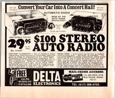 Vintage 1979 Delta Electronics Auto Radio Stereo Magazine Print Ad 7.25x6.25