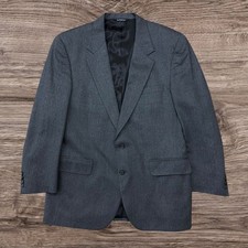 Burberrys Vintage Mens Pure Wool Blazer Sport Coat Charcoal Gray USA Made 44R