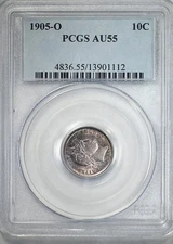 1905-O Barber Dime 10C PCGS AU55