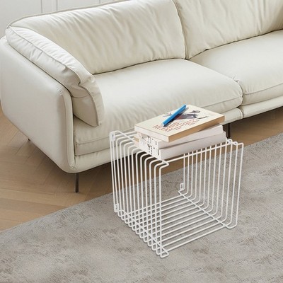 Linear Side Table Square Geometry Retro End Desk Multi-Purpose Tables Furniture