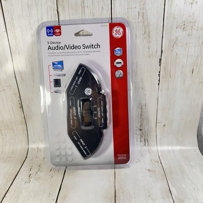 NEW General Electric GE Black 3-Device Audio/Video Switch/Selector Sealed Jasco