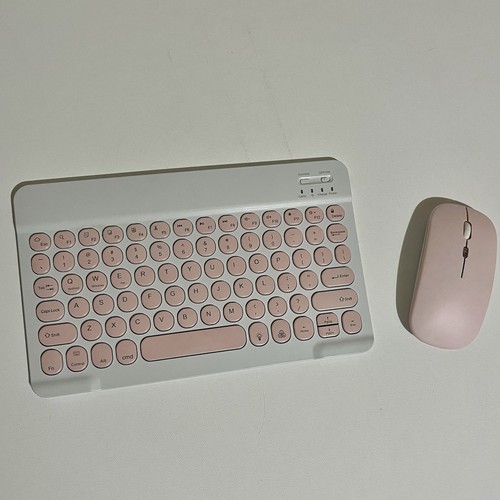 Pink Wireless Bluetooth Keyboard & Mouse Set Rechargeable iPad Tablet Laptop PC