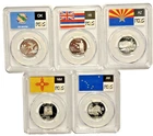 2008 S SILVER Washington Quarter 5 Coin Set 25C PCGS PR70DCAM