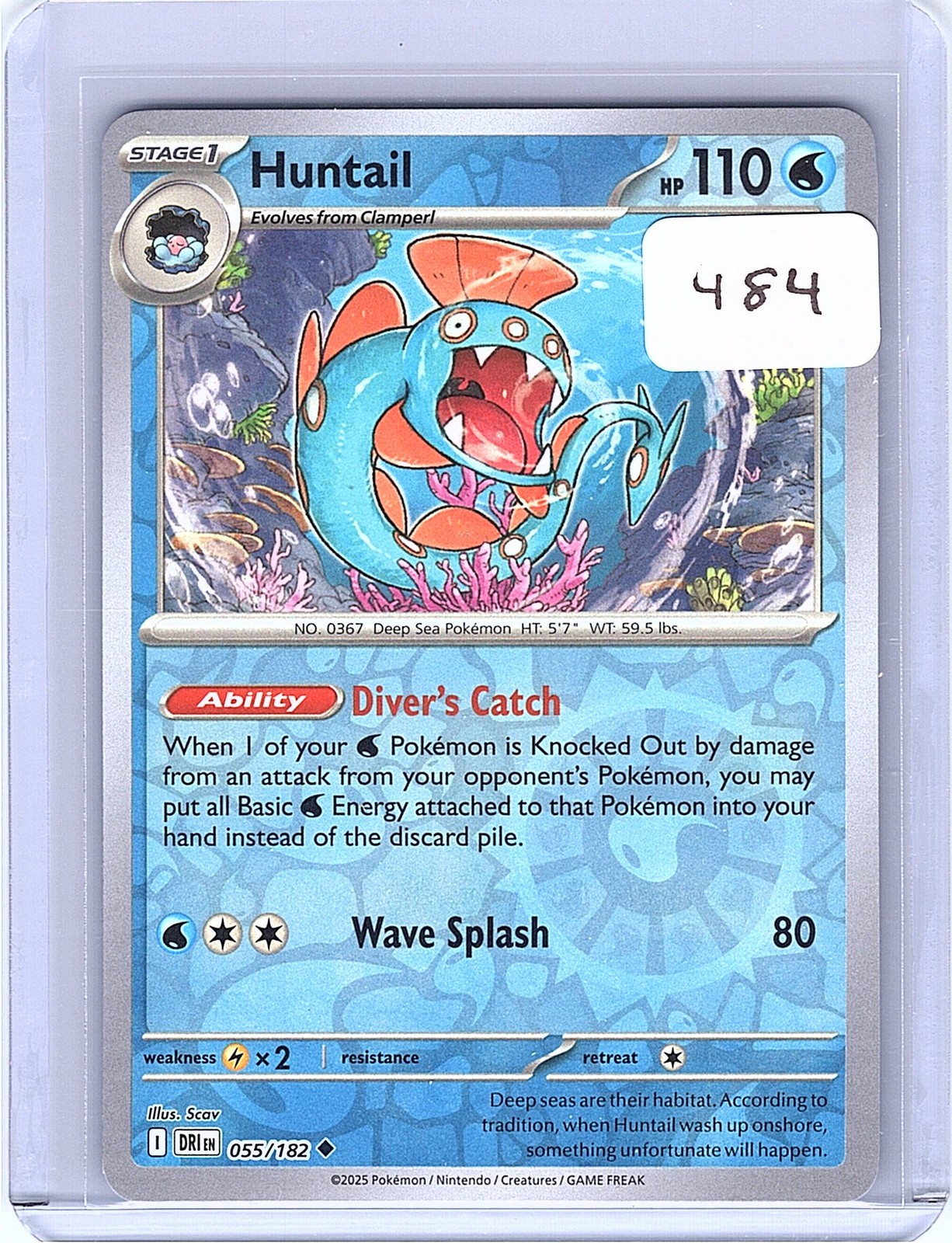 Huntail Reverse Holo Uncommon SV10: Destined Rivals 055/182 NM
