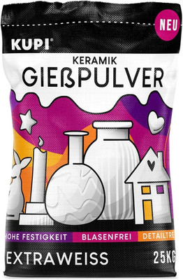KUPI 25kg Keramik Gießpulver Weiß Gips zum Gießen Lufthärtend & Geruchlos  Gips