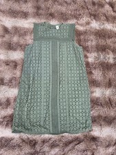 Sage Green Eyelet Lace Dress | Boho Cottagecore Mini | GAP Feminine Vintage