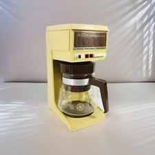 Rare Sunbeam Vintage Collectible Coffee Maker Yellow Retro Flowers Complete&Test