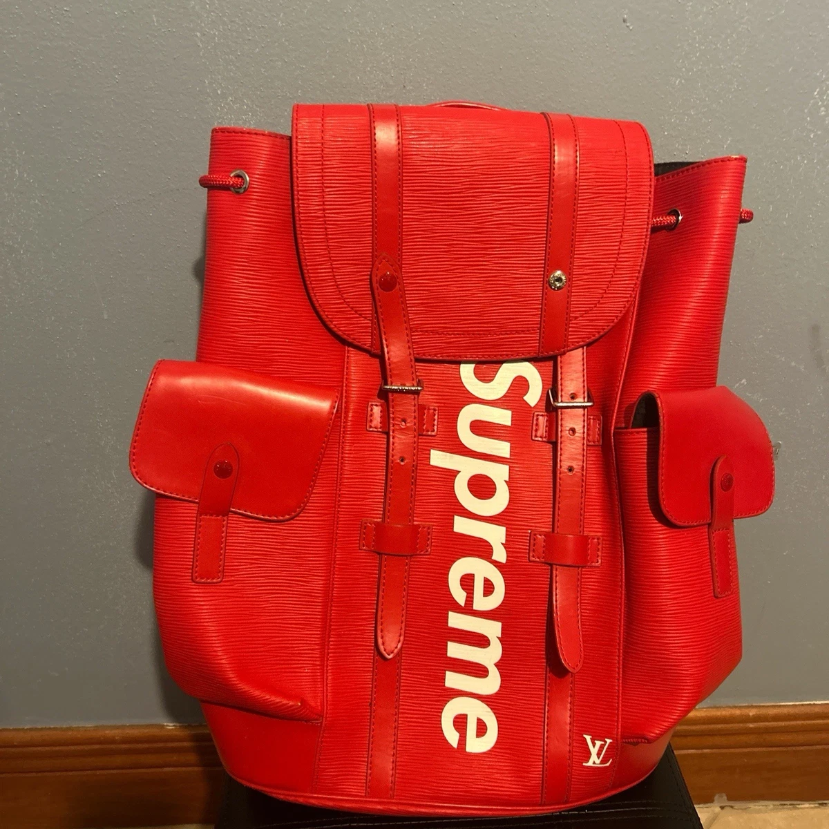 Supreme Red Leather Bags for Men for sale | eBay