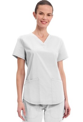 Scrubs Women VNeck Top 3 Pockets Fade Resistant Stretch Shirttail Hem WW665