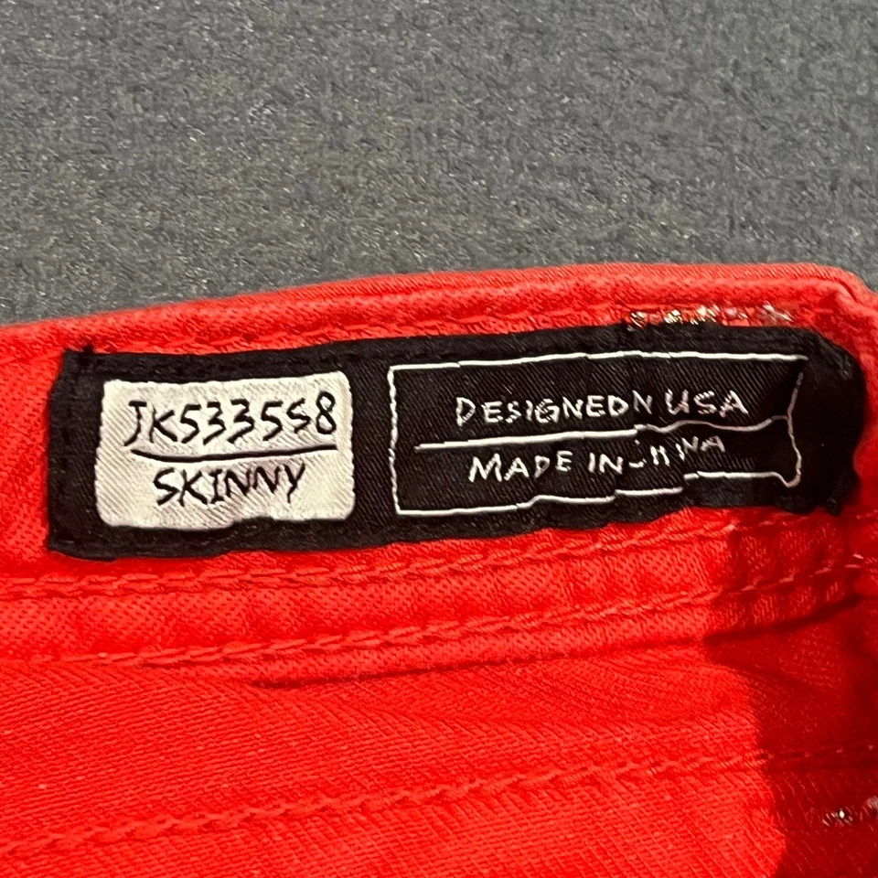 Miss Me девочек размер 12 морковь красный узкие джинсы украшенные карманы джинсовой ткани - Изображение 4 из 4