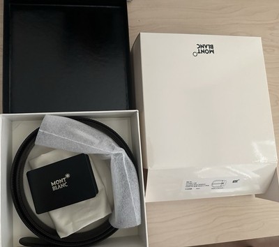 Montblanc Men's Classic Line 112349 Reversible Black/Brown Leather Belt NEW BOX
