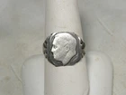 ...Vintage Sterling Silver, 900 Silver Roosevelt Cameo Ring...Size 8...