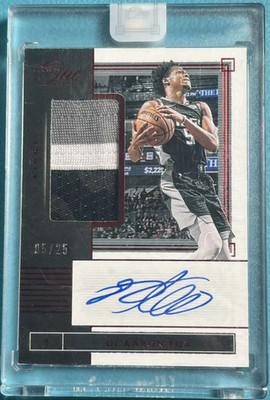 De'Aaron Fox 2019-20 Panini One and One Game Used Jersey ONCARD AUTO 05/25 JRSY#
