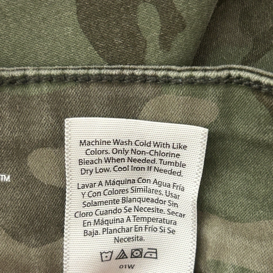 Terra & Sky Cargo Crop Pants Womens 16W Green Camo Cotton Rayon Stretch Utility - Image 4 of 4