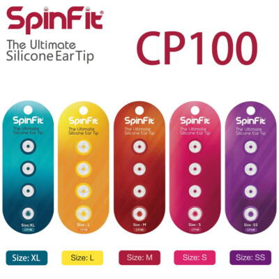 Spinfit CP100 Silikon Eartips für In-Ear-Kanal-Kopfhörer Ohrhörer SS S M L XL