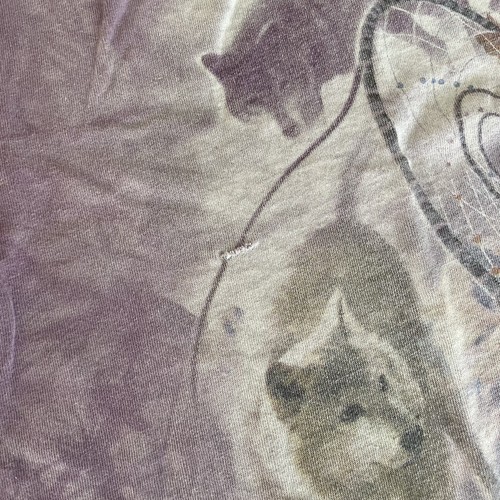 Vintage Y2K The Mountain Native American Maiden Wolf Pack Tee Shirt Purple T 2XL - Picture 6 of 9