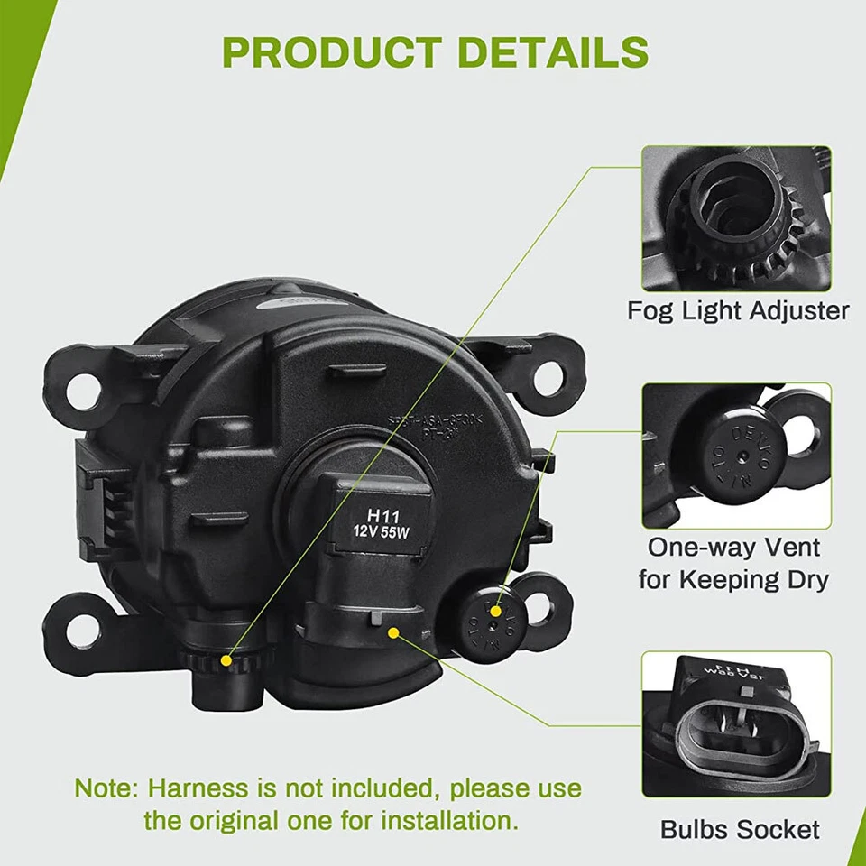 Luces antiniebla lentes transparentes con bombillas lámpara de parachoques delantero para Subaru WRX / STI 2015-2020 Foto 3 de 4