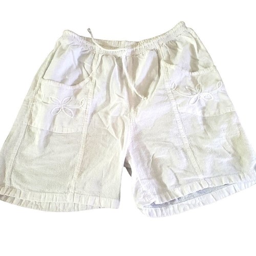 Pantalones Cortos Perú Algodón Ecológicos Algodón Bordado Bolsillos Blanco Grande - Imagen 2 de 7