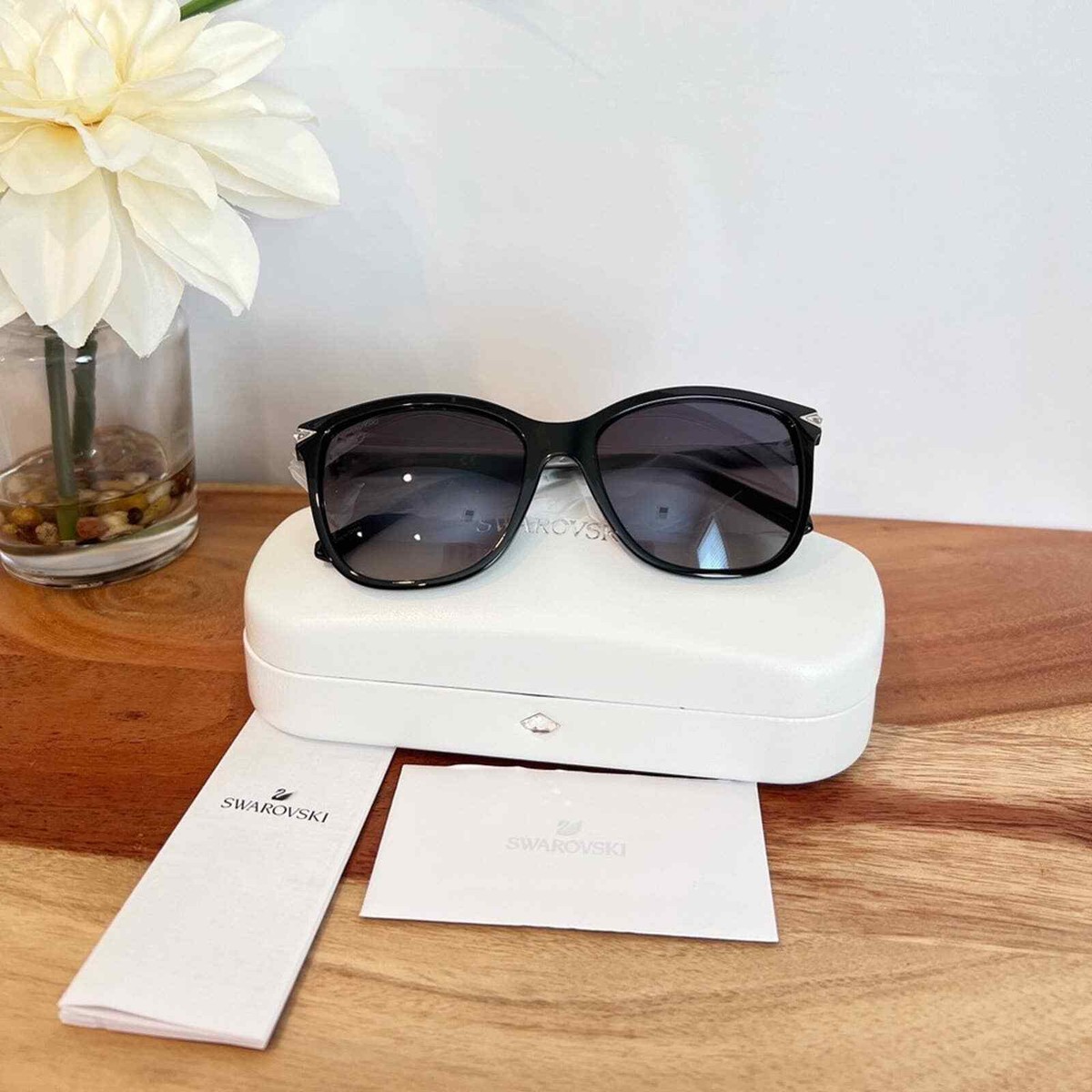NWT Swarovski‎ women’s Sunglasses SK0192 Swarovski SK7016 L (56 - 19) with Grey lenses and Gold frame  main image 4