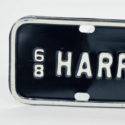 License Plate Topper 1968 Harrisonburg Virginia Town #4890 Black White 12"x 3" - Picture 5 of 11
