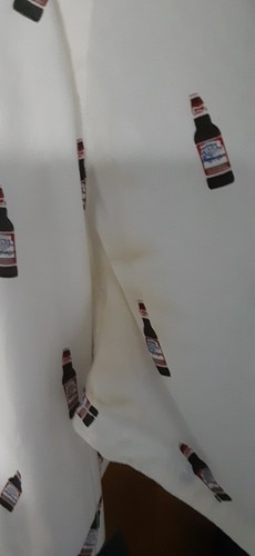 Budweiser Large Button Up Dress Shirt Beer Bottle Pattern All Over Print - Picture 4 of 4