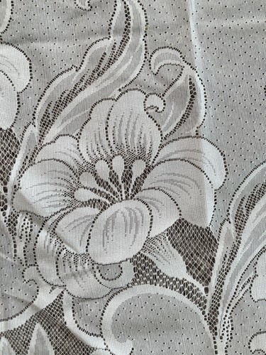 Vintage Tier Curtain Lily Lilies White Polyester  31” x 29” - Picture 5 of 6