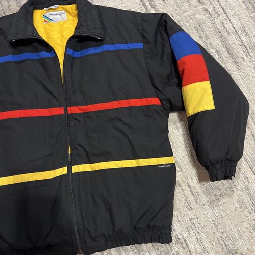 Vintage 90s Members Only Puffer Jacket Boys Sz 20 Red Yellow Blue Black Small? - Picture 3 of 8