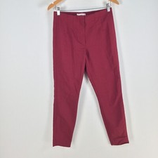 Mango womens dress pants size US 6 aus 10 red tapered ponte cotton blend 086362