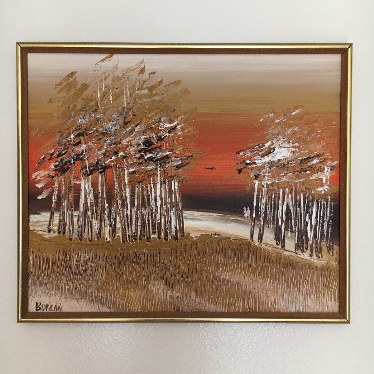 Jeanette Burican Mid-century Strong Impasto Oil Painting on