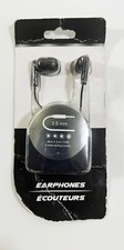 Earphones with 4 Extra Earbud Cover 48 in Cord 3.5 mm Color Black NEW
