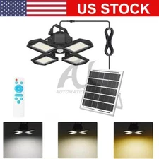 Solar Pendant Light Outdoor Indoor 168LED Solar Powered Motion Sensor Shed Light