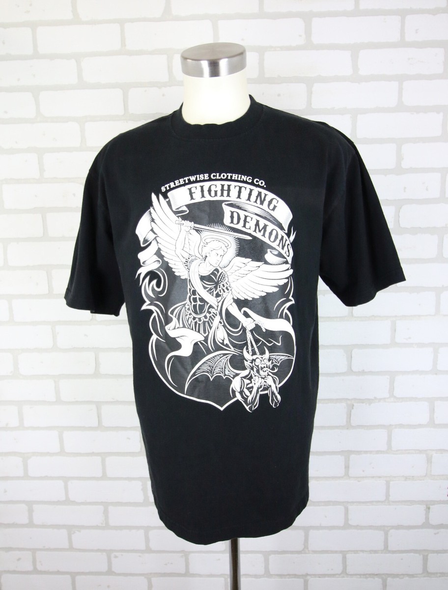 Streetwise Bombshell T-Shirt - Black Heavyweight Cotton Tee, Regular Fit, True To Size
