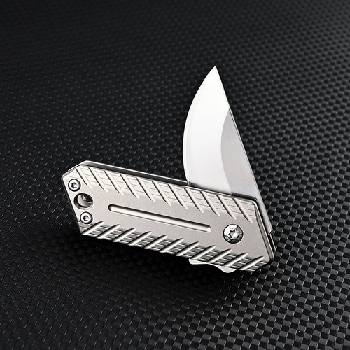 Mini Titanium Folding Knife D2 Blade Outdoor Survival Pocket Keychain EDC Tools - Picture 7 of 13