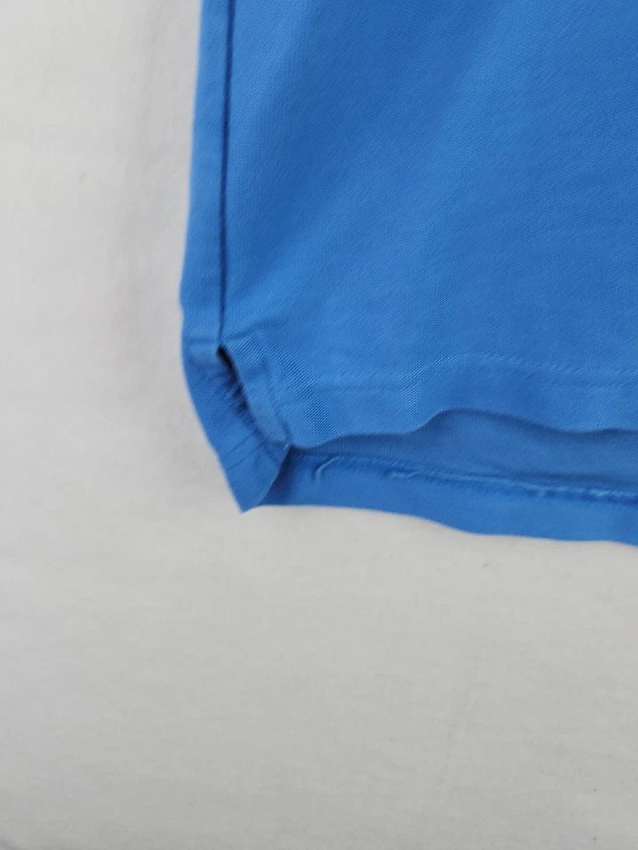 Camisa polo masculina grande de golfe algodão macio azul logotipo Izod - Imagem 4 de 4