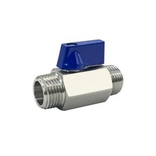 316 Stainless Steel Mini Ball Valve 1" NPT Male x Male Thread Shut Off Valve