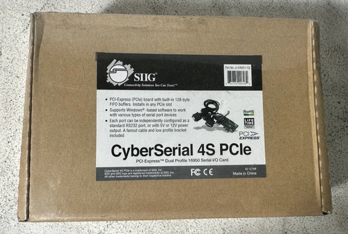 SIIG DP CyberSerial 4S PCIe 4-Port RS-232 Serial Adapter - FACTORY SEALED.