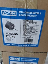 Fasco D7749  230V 60Hz 1.7 Amps 1075 RPM 1Sp  1.4HP  Fan Motor NEW  1/2X6 1/2