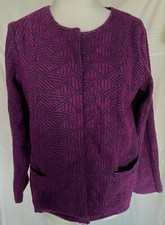 Adini Polyester/viscose Edge To Edge Jacket Long Sleeves Crew Neck Jacquard L