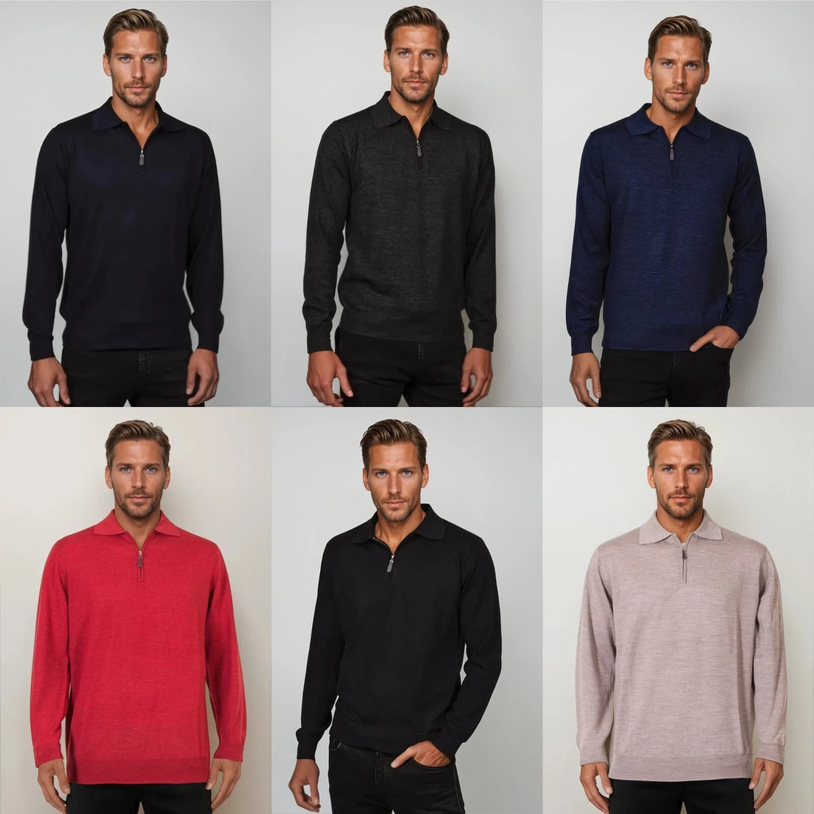 Ansett Half Zip Polo Jumper Sweater Super Fine Pure Merino Wool Knitwear Knits
Opens in a new window