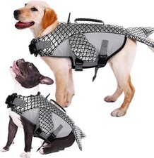 Silver Shark Dot Dog Life Jacket