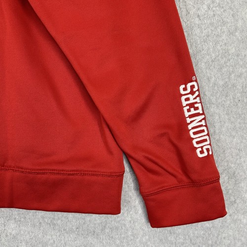 Oklahoma Sooners Hoodie Mens Medium Red Long Sleeve Pullover Football Drawstring - Picture 9 of 13
