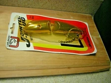 VINTAGE LUHR JENSEN J-PLUG Jointed Rattling Metallic Gold Plated Size 4-NIP